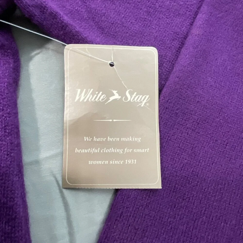 NWT White Stag Y2K Purple Cowl Neck Long Sweater‎ Women S 4/6 Metallic Knit Trim